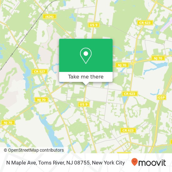 Mapa de N Maple Ave, Toms River, NJ 08755