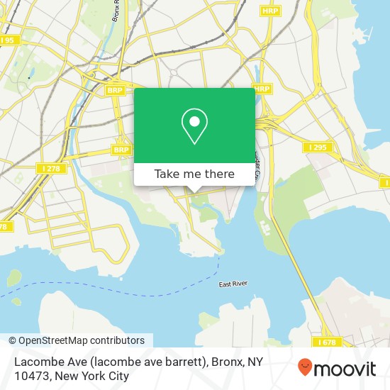 Mapa de Lacombe Ave (lacombe ave barrett), Bronx, NY 10473