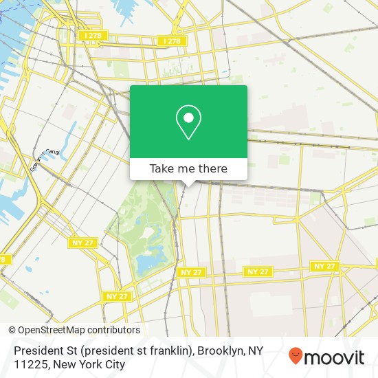 President St (president st franklin), Brooklyn, NY 11225 map