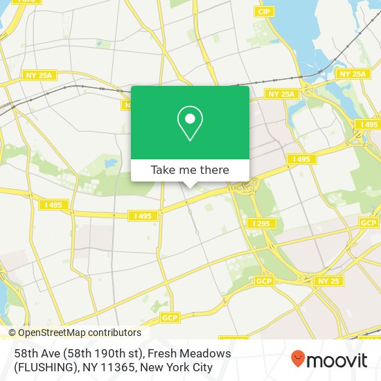Mapa de 58th Ave (58th 190th st), Fresh Meadows (FLUSHING), NY 11365