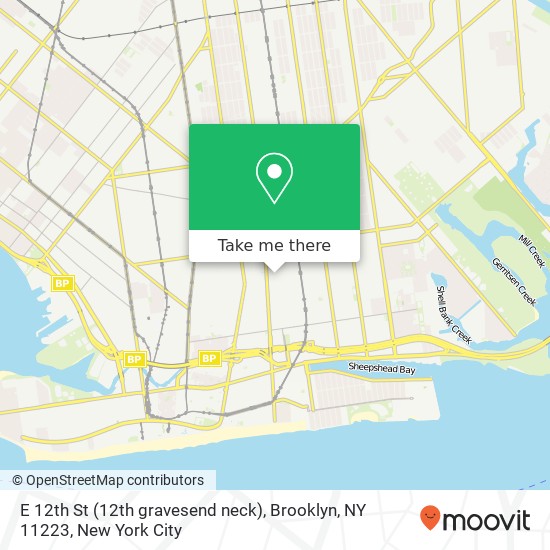 Mapa de E 12th St (12th gravesend neck), Brooklyn, NY 11223