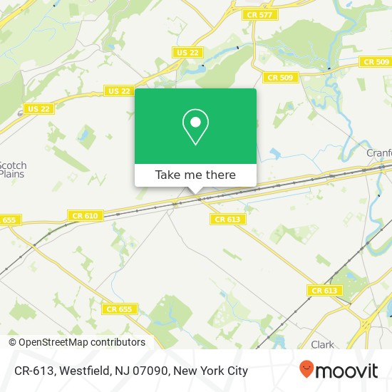 CR-613, Westfield, NJ 07090 map