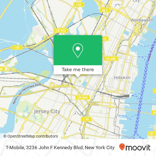 Mapa de T-Mobile, 3236 John F Kennedy Blvd