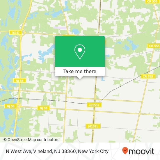 Mapa de N West Ave, Vineland, NJ 08360