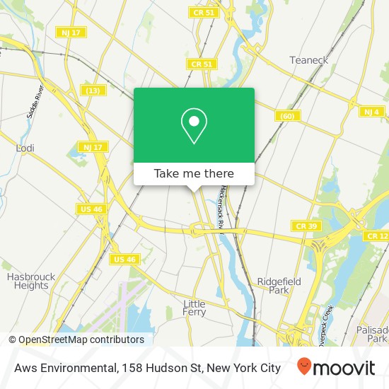 Aws Environmental, 158 Hudson St map