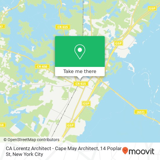 CA Lorentz Architect - Cape May Architect, 14 Poplar St map