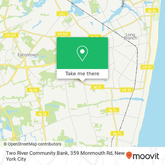 Mapa de Two River Community Bank, 359 Monmouth Rd