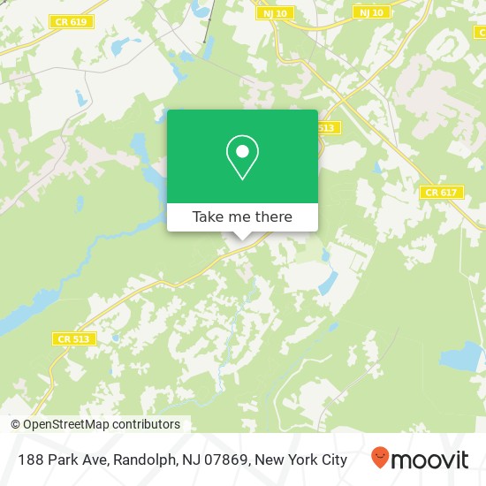 Mapa de 188 Park Ave, Randolph, NJ 07869