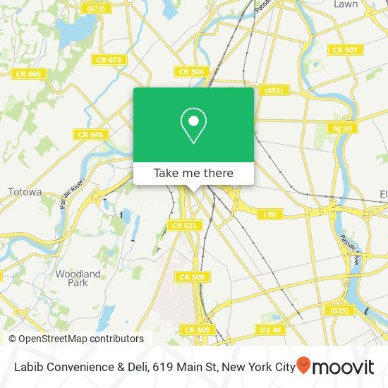 Mapa de Labib Convenience & Deli, 619 Main St