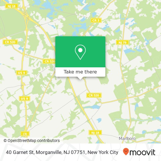 Mapa de 40 Garnet St, Morganville, NJ 07751
