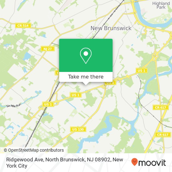 Mapa de Ridgewood Ave, North Brunswick, NJ 08902