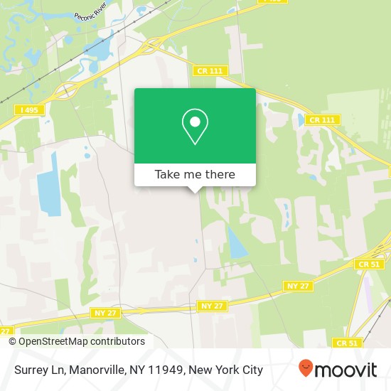 Mapa de Surrey Ln, Manorville, NY 11949