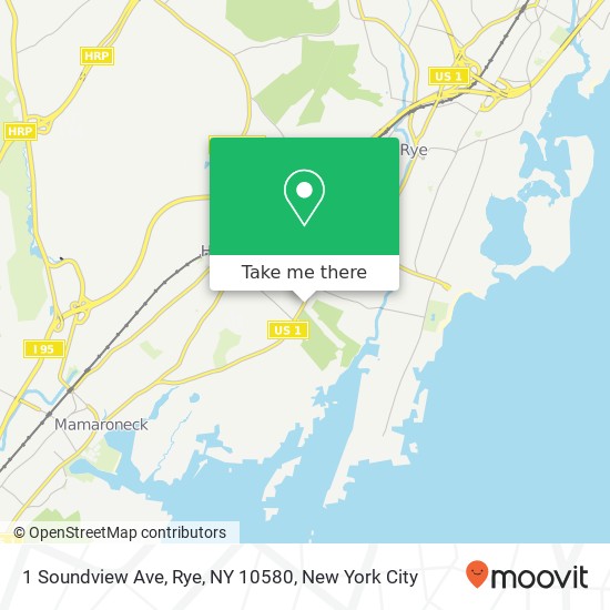 Mapa de 1 Soundview Ave, Rye, NY 10580