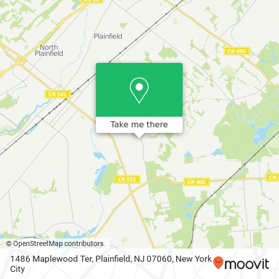 Mapa de 1486 Maplewood Ter, Plainfield, NJ 07060