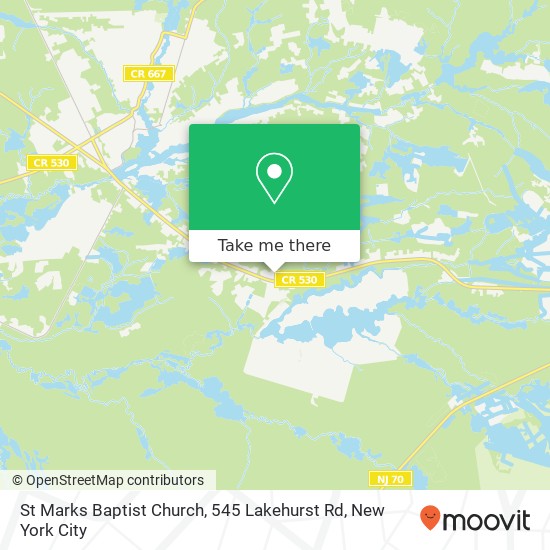 St Marks Baptist Church, 545 Lakehurst Rd map