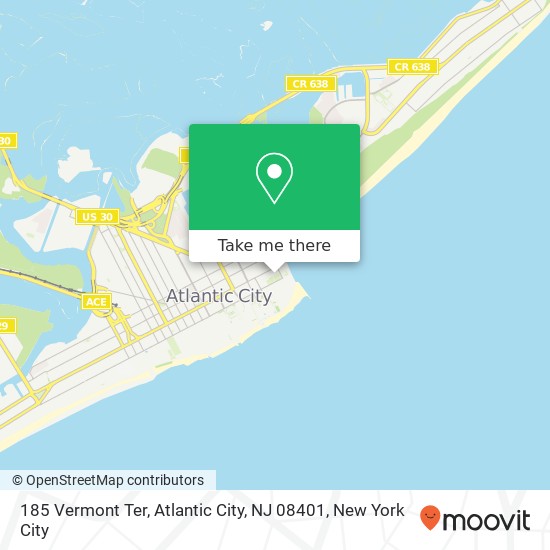 Mapa de 185 Vermont Ter, Atlantic City, NJ 08401