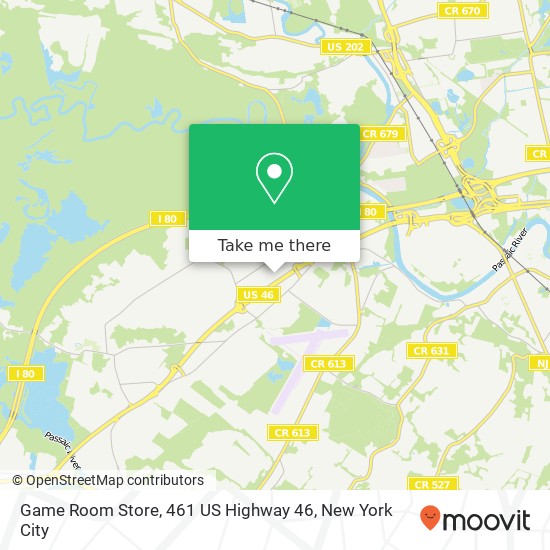 Game Room Store, 461 US Highway 46 map