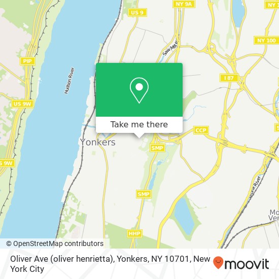 Oliver Ave (oliver henrietta), Yonkers, NY 10701 map