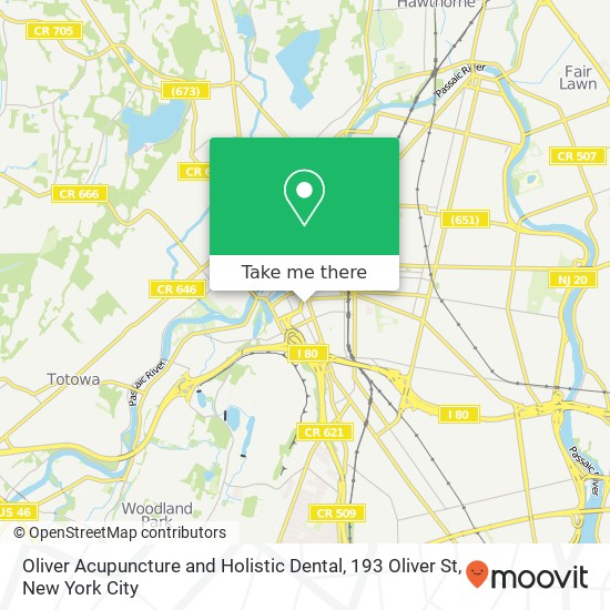Mapa de Oliver Acupuncture and Holistic Dental, 193 Oliver St