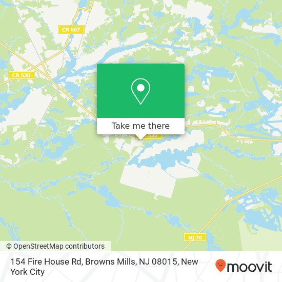 Mapa de 154 Fire House Rd, Browns Mills, NJ 08015