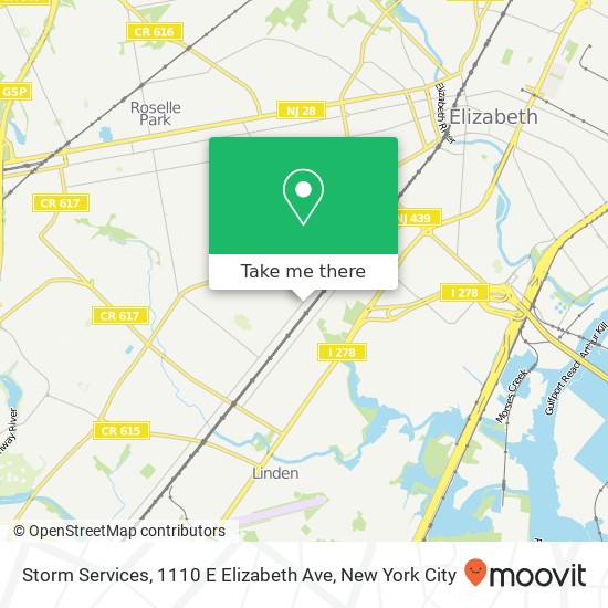 Mapa de Storm Services, 1110 E Elizabeth Ave