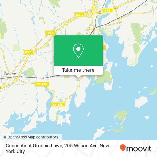 Mapa de Connecticut Organic Lawn, 205 Wilson Ave