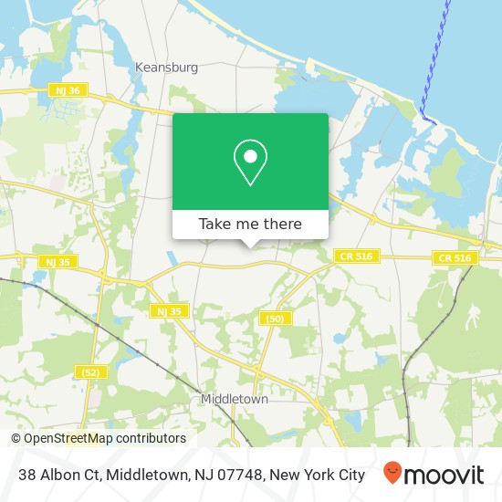 Mapa de 38 Albon Ct, Middletown, NJ 07748