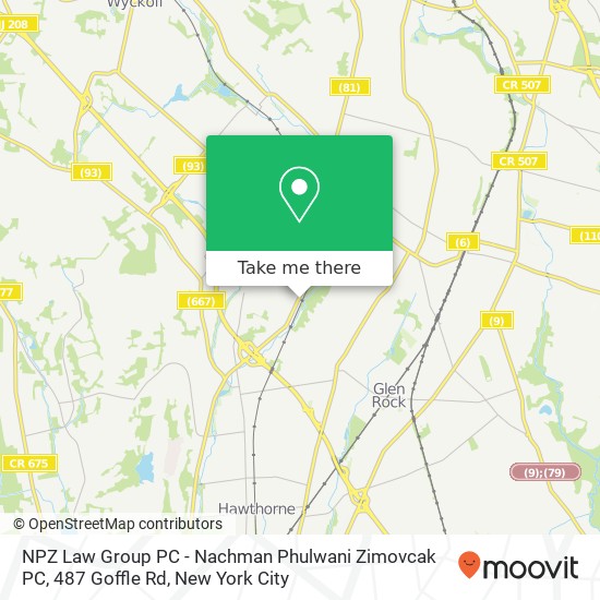 Mapa de NPZ Law Group PC - Nachman Phulwani Zimovcak PC, 487 Goffle Rd