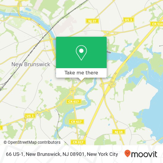 Mapa de 66 US-1, New Brunswick, NJ 08901