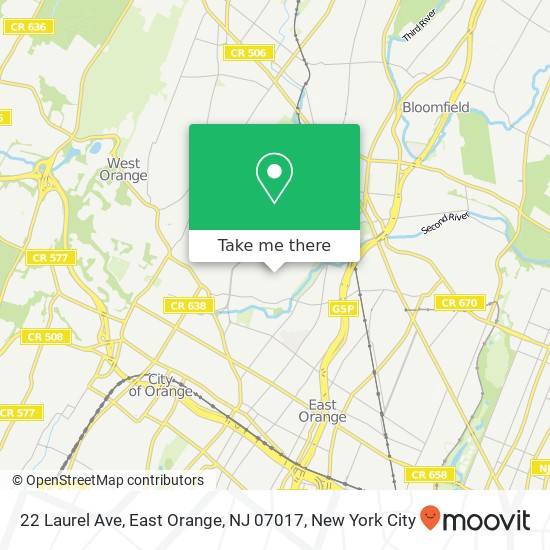 22 Laurel Ave, East Orange, NJ 07017 map