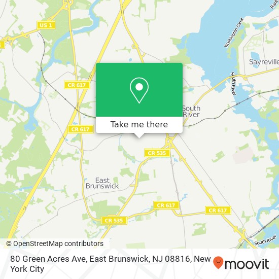 80 Green Acres Ave, East Brunswick, NJ 08816 map