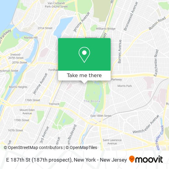 E 187th St (187th prospect) map