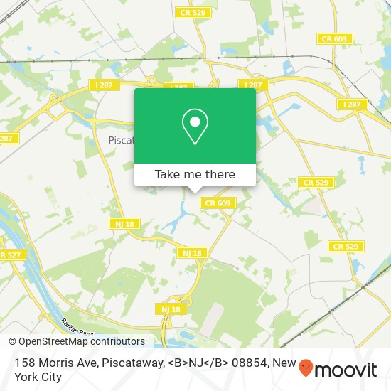 Mapa de 158 Morris Ave, Piscataway, <B>NJ< / B> 08854