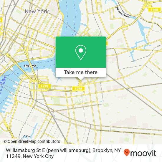 Mapa de Williamsburg St E (penn williamsburg), Brooklyn, NY 11249