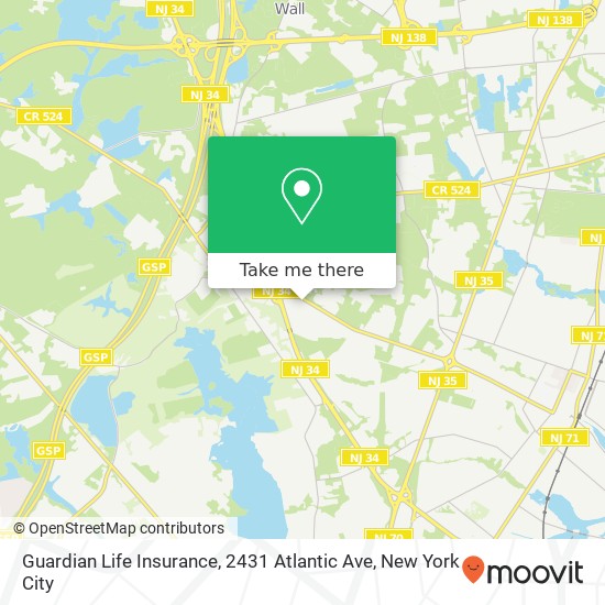 Mapa de Guardian Life Insurance, 2431 Atlantic Ave