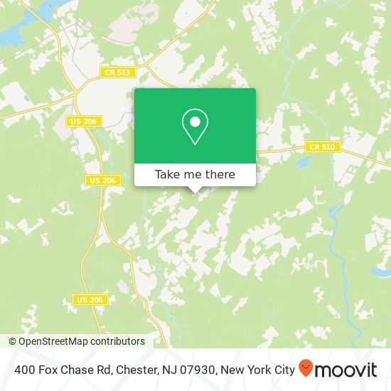 Mapa de 400 Fox Chase Rd, Chester, NJ 07930