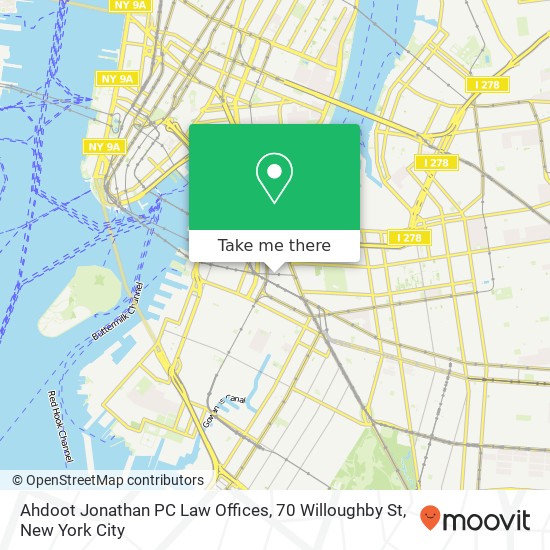 Mapa de Ahdoot Jonathan PC Law Offices, 70 Willoughby St
