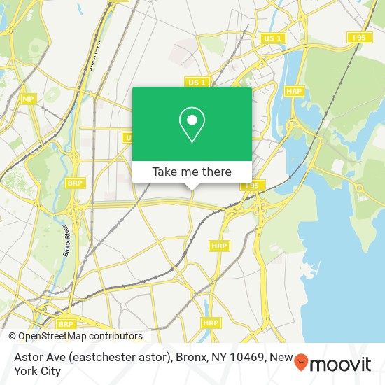 Mapa de Astor Ave (eastchester astor), Bronx, NY 10469