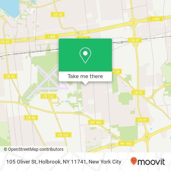 Mapa de 105 Oliver St, Holbrook, NY 11741