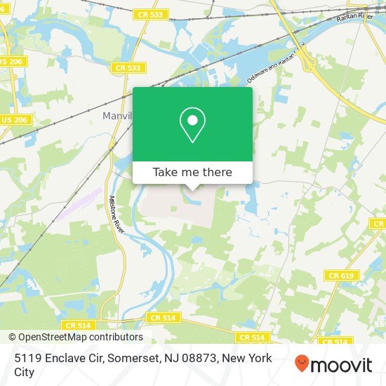Mapa de 5119 Enclave Cir, Somerset, NJ 08873