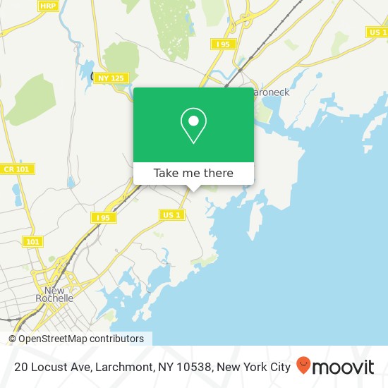 Mapa de 20 Locust Ave, Larchmont, NY 10538