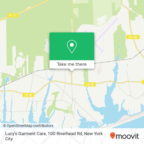 Mapa de Lucy's Garment Care, 100 Riverhead Rd