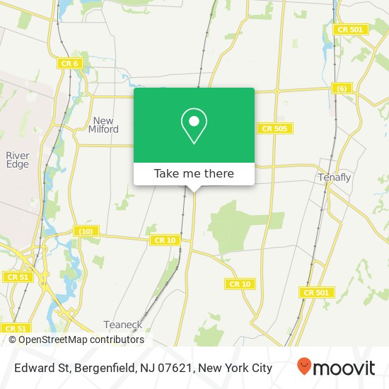 Mapa de Edward St, Bergenfield, NJ 07621