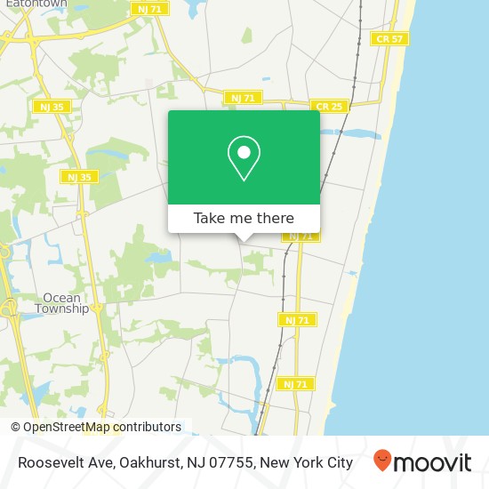 Mapa de Roosevelt Ave, Oakhurst, NJ 07755