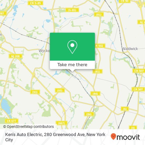 Mapa de Ken's Auto Electric, 280 Greenwood Ave