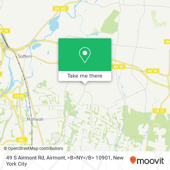 Mapa de 49 S Airmont Rd, Airmont, <B>NY< / B> 10901