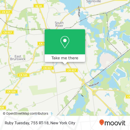 Mapa de Ruby Tuesday, 755 RT-18