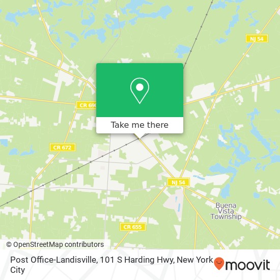Mapa de Post Office-Landisville, 101 S Harding Hwy