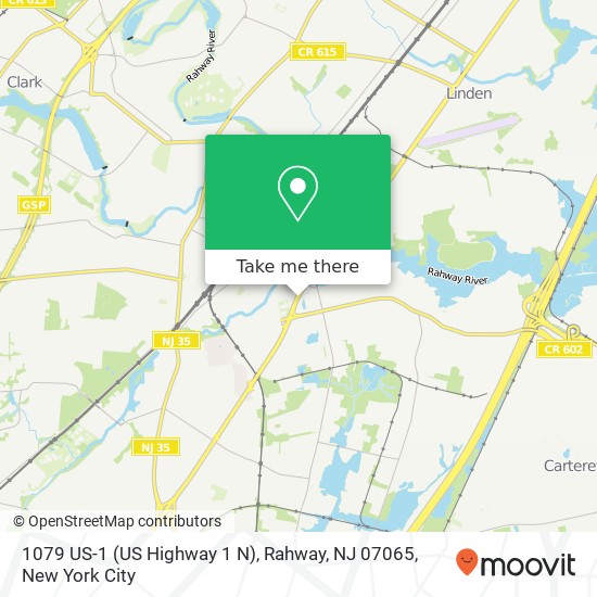 Mapa de 1079 US-1 (US Highway 1 N), Rahway, NJ 07065
