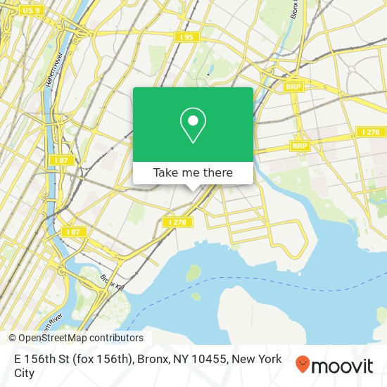 Mapa de E 156th St (fox 156th), Bronx, NY 10455